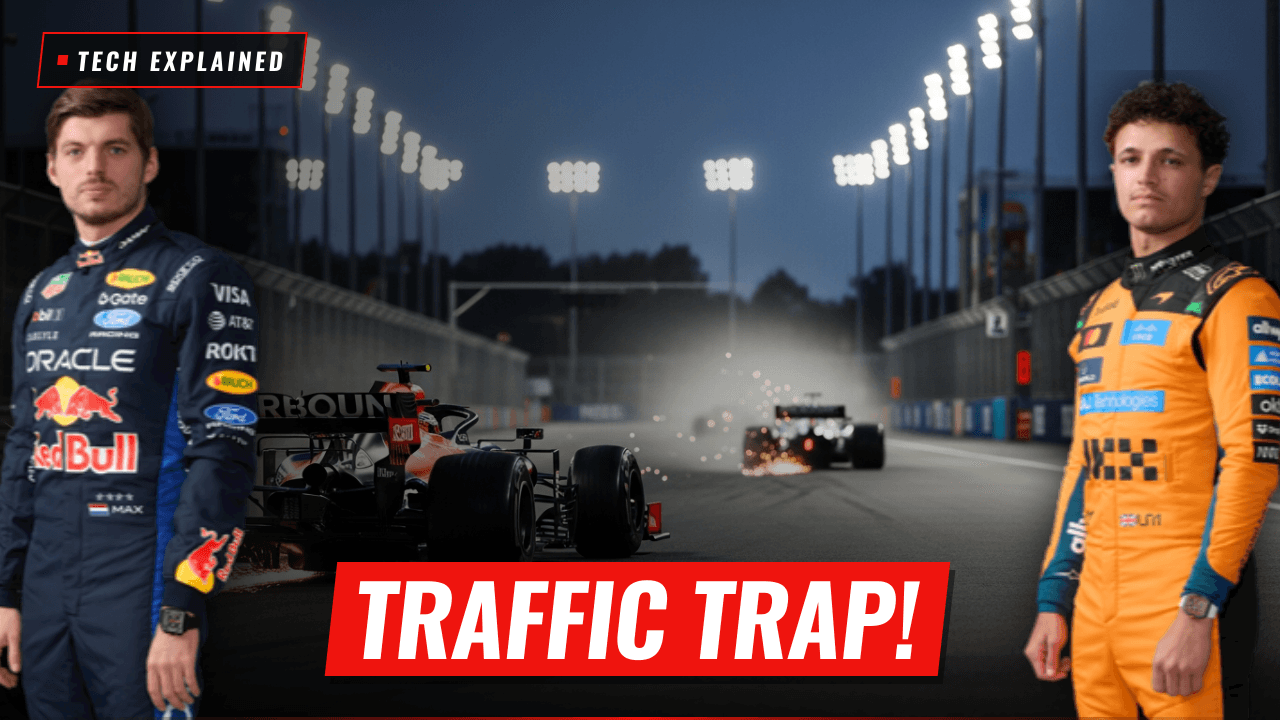 The Traffic Game: How Lapped Cars Impact F1 Races, AI-generated image