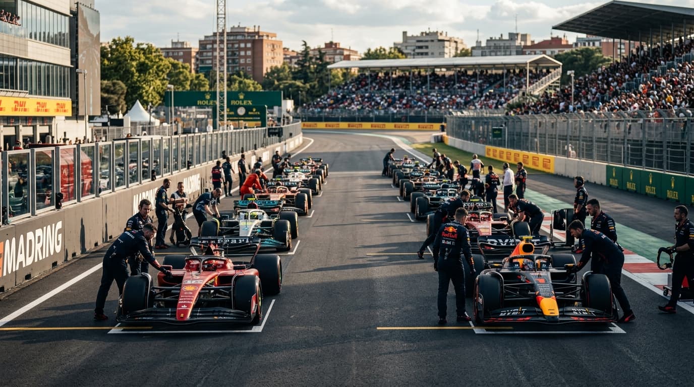 Inaugural Spanish GP Preview: Formula 1 Arrives at the Madring, AI-generated image