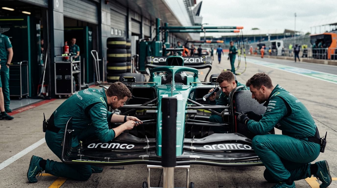Aston Martin Locks In Alonso and Stroll Through 2027 Season, AI-generated image