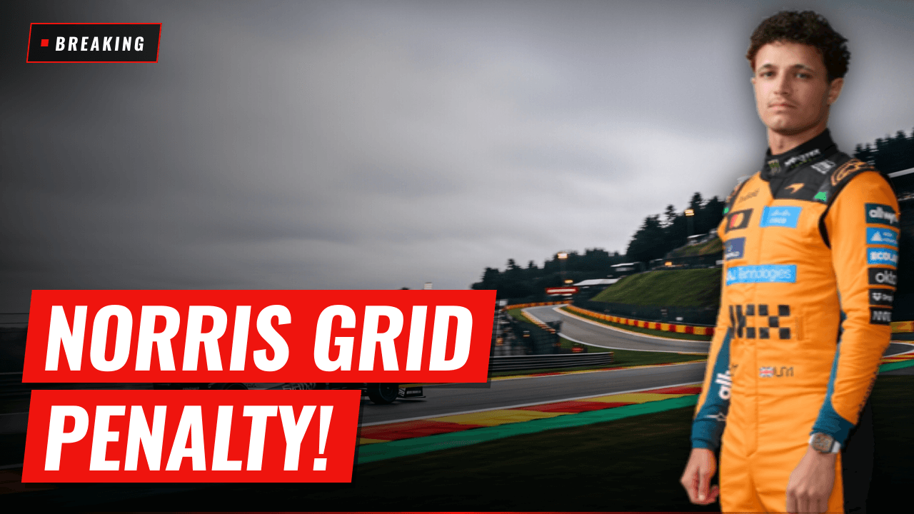 Lando Norris Hit with 10-Place Grid Penalty for Belgian Grand Prix, door AI gegenereerde afbeelding