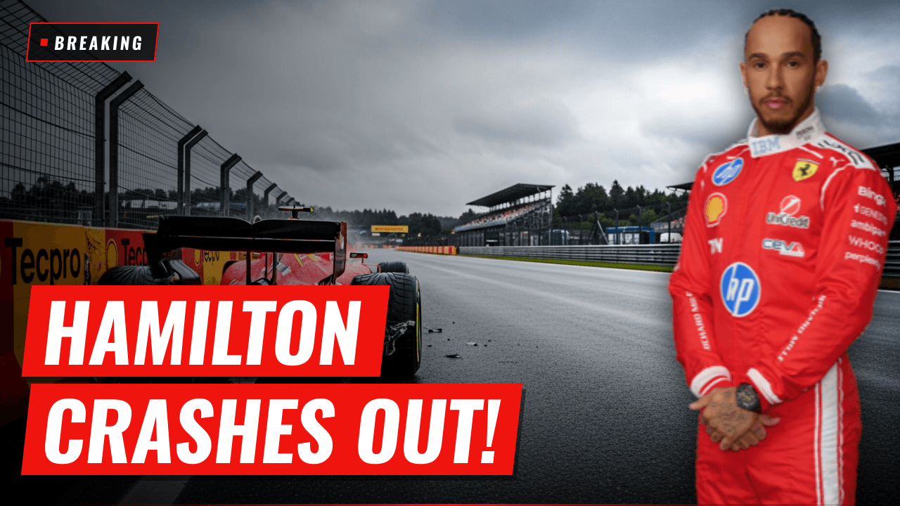 Lewis Hamilton Crashes in Belgian GP FP3: Qualifying Status Uncertain, door AI gegenereerde afbeelding